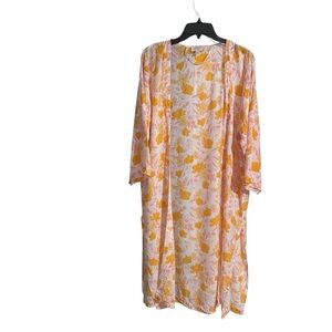 LOFT Floral Kimono Robe Coverup in Yellow